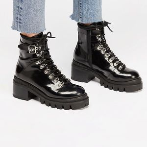 Jeffrey Campbell Check Lace-Up Boot
